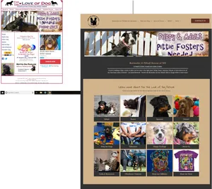 Pitbull Rescue Website Screenshots PNG image