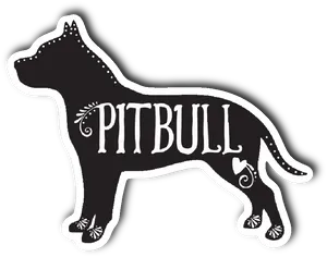 Pitbull Silhouette Art PNG image