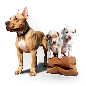 Pitbull With Puppies Png Sol81 PNG image