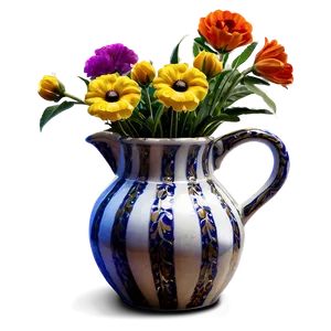 Pitcher With Flowers PNG 92