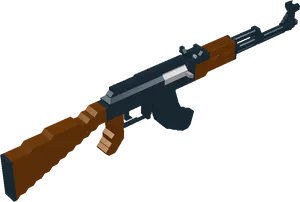 Pixel Art A K47 Rifle PNG image