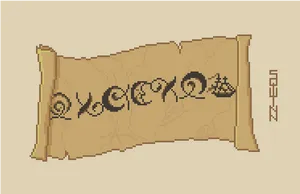 Pixel Art Ancient Scroll PNG image