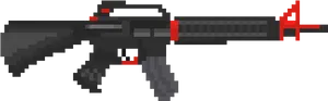Pixel Art Assault Rifle PNG