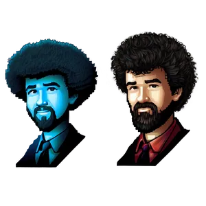 Pixel Art Bob Ross Hair PNG Jof