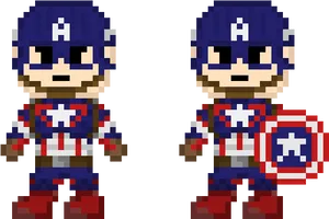 Pixel Art Captain America PNG image