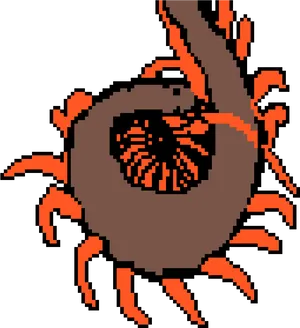 Pixel Art Centipede Game Sprite PNG image