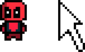Pixel Art Character Red Black PNG image