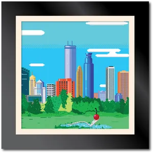 Pixel Art Cityscape PNG image