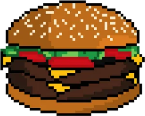 Pixel Art Classic Hamburger PNG image