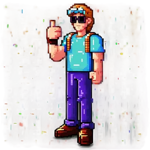 Pixel Art Cool Guy Png 22 PNG image