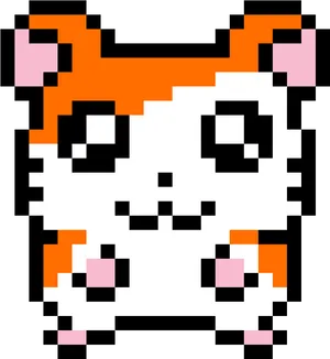 Pixel Art Cute Tiger Cub PNG image