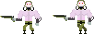 Pixel Art Dual Wielding Character PNG image