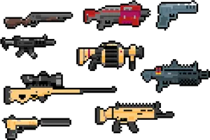 Pixel Art Firearms Collection PNG image