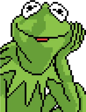 Pixel_ Art_ Green_ Frog_ Character PNG image