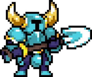 Pixel Art Horned Knight PNG image