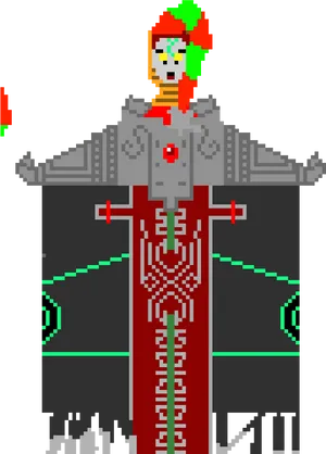 Pixel Art Knight Farewell PNG image