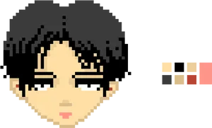 Pixel Art Levi Ackerman PNG image