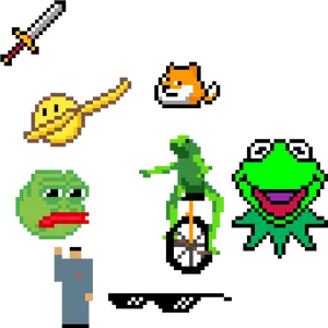 Pixel Art Meme Characters Compilation PNG image