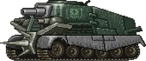 Pixel Art Military Tank PNG image