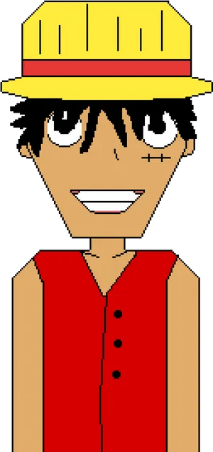 Pixel Art Monkey D Luffy PNG image