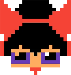 Pixel Art Red Bow Glasses PNG image
