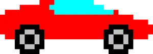 Pixel Art Red Car PNG image