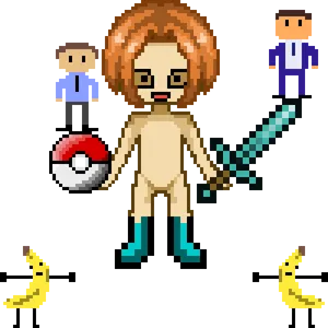 Pixel Art Roblox Characterwith Pokemonand Minecraft Elements