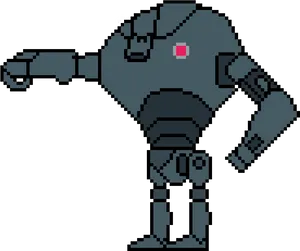 Pixel Art Robot Standing PNG image