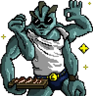 Pixel Art Salt Bae Creature