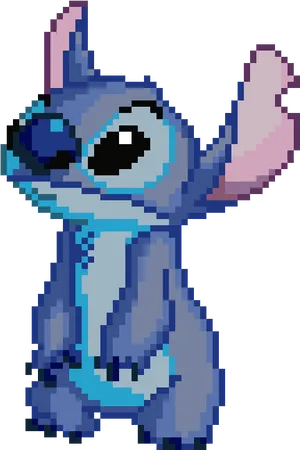 Pixel Art Stitch Character PNG image