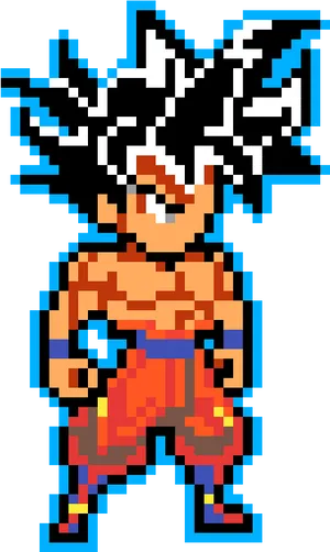 Pixel Art Ultra Instinct Goku PNG image