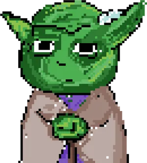 Pixel Art Yoda Portrait