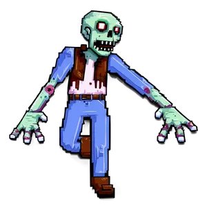 Pixel Art Zombie PNG 24