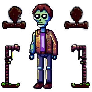 Pixel Art Zombie PNG Sls7