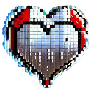 Pixel Heart Banner Png Awf32 PNG image
