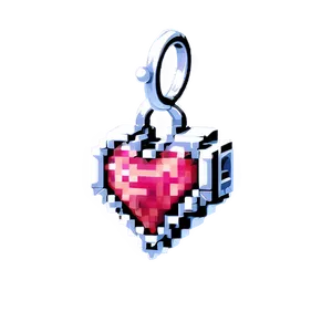 Pixel Heart Charm Png 05252024 PNG image