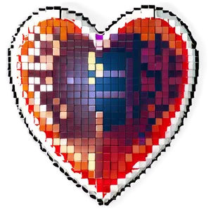 Pixel Heart Outline PNG Ksp