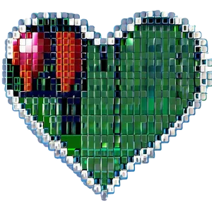 Pixel Heart Outline PNG Vwv