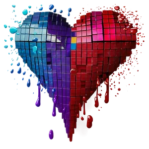 Pixel Heart Splash Png 16 PNG image