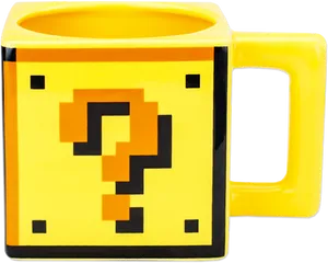 Pixel Question Block Mug PNG
