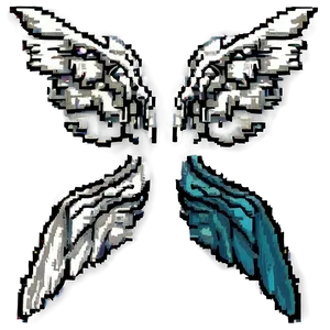 Pixelated Angel Wings PNG Asc PNG