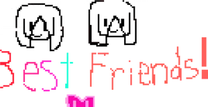 Pixelated Best Friends Text PNG image