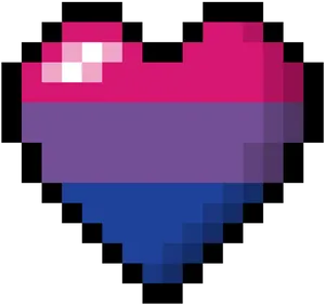 Pixelated Bisexual Heart PNG image