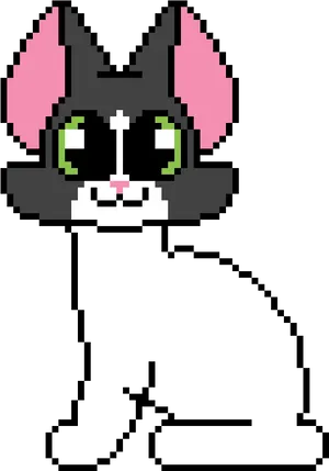 Pixelated Black Cat Meme PNG image