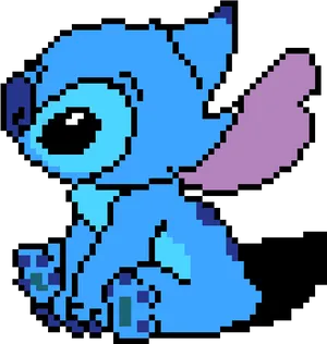 Pixelated Blue Alien Stitch.png PNG image