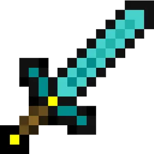 Pixelated Blue Sword