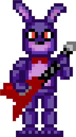 Pixelated Bonnie F N A F Character PNG image