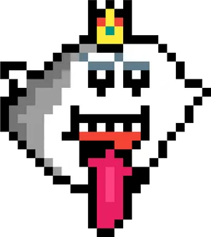 Pixelated Boo Ghost Super Mario PNG