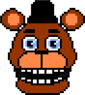 Pixelated_ Brown_ Bear_ Character PNG image