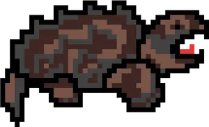 Pixelated Brown Creature PNG image